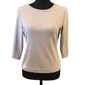 GARMISCH THREE QUARTER SLEEVE CREW NECK TOP LIGHT GRAY SIZE SMALL